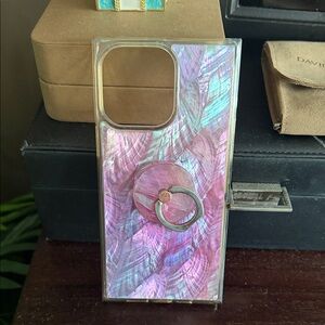 Flaunt iPhone 15 pro max Iridescent Pink Phone Case with Ring Holder
